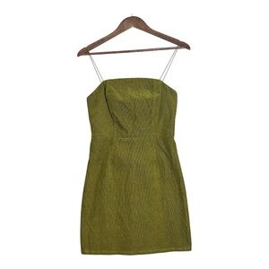 Urban Outfitters Dress Y2K Mini Sheath Green Corduroy Size 0 Forest Fairy